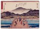 Japan: Kyoto - The Great Bridge at Sanjô (Sanjô Ôhashi), from the series Fifty-three Stations of the Tôkaidô Road (Tôkaidô gojûsan tsugi). Utagawa Hiroshige (1797-1858), 1840-1842