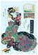 Japan: Portrait of the courtesan Hanaogi of the Ogiya, Nihonbashi, Edo, the start of the Tokaido / Nakasendo. From Keisei dochu sugoroku - A Tokaido Board Game of Courtesans. Keisai Eisen (1790-1848), 1821-1823